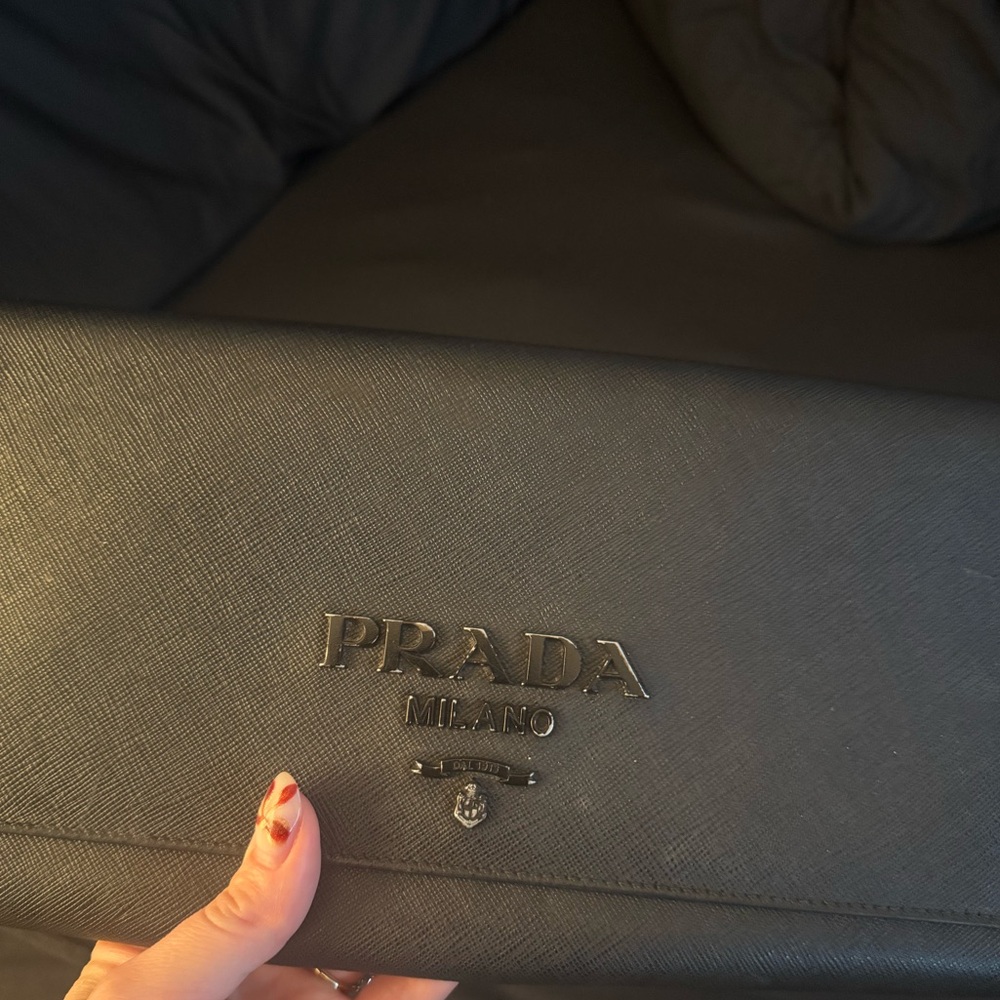 Prada Black Leather Clutch